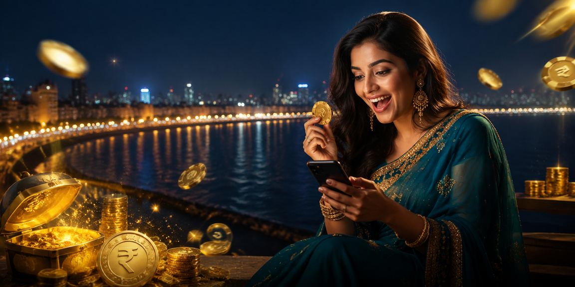 Player enjoying Live Casino games on mobile at Mumbai Marine Drive